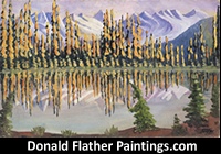 Original landscape oil painting on canvas from the 1930's or 1940's by renown Canadian Artist, Donald Flather